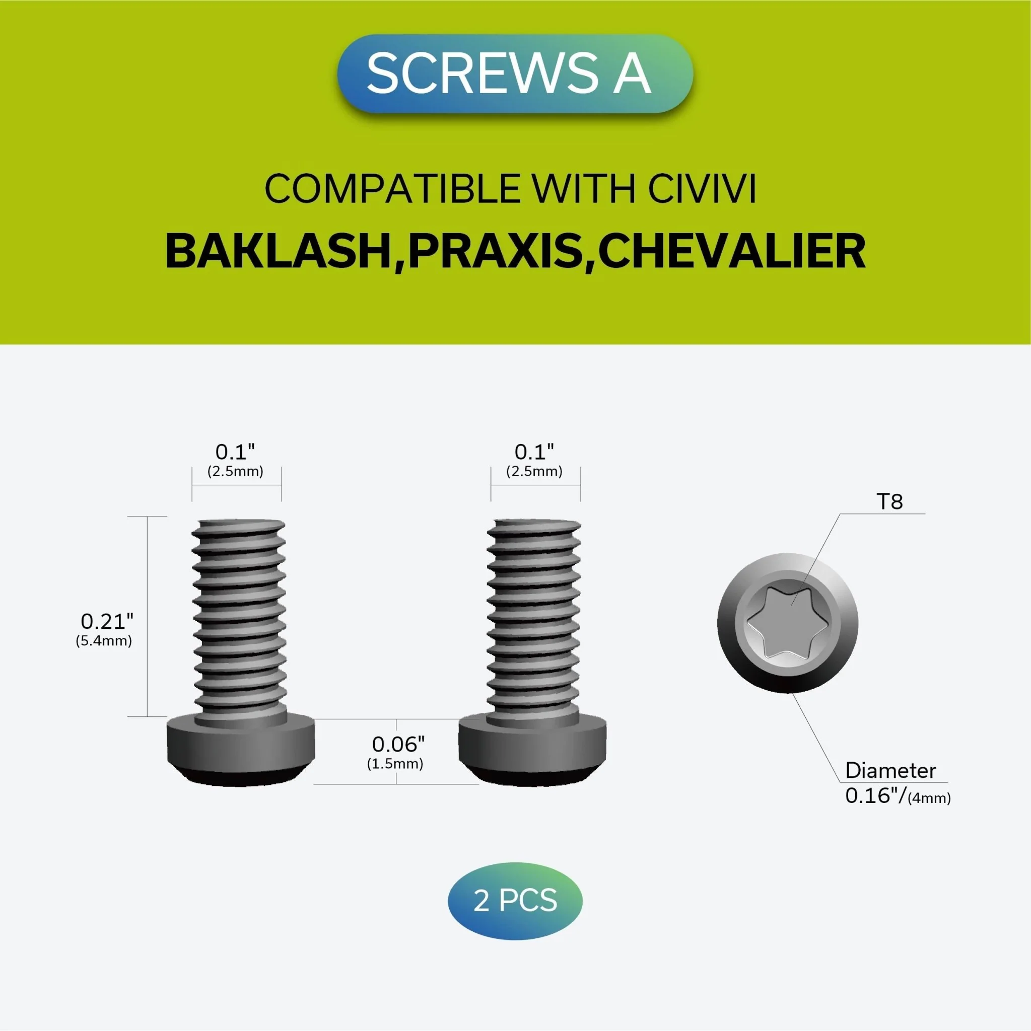 Titanium Pocket Clip with 6PCS Titanium screws T001C - Image 3