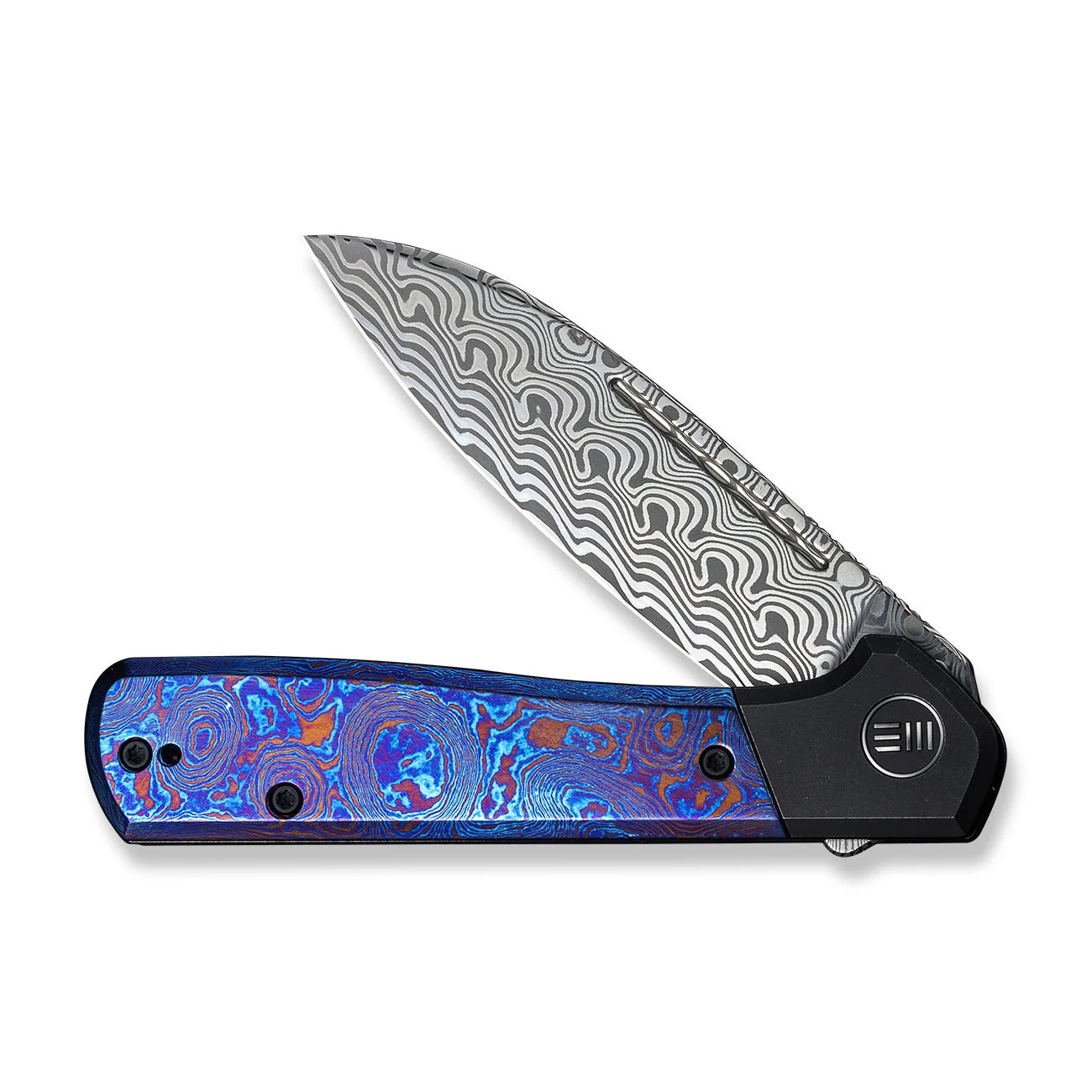 WEKNIFE Soothsayer Flipper Knife Titanium & Timascus Handle (3.48" Damasteel Blade) WE20050-DS1 - Image 5