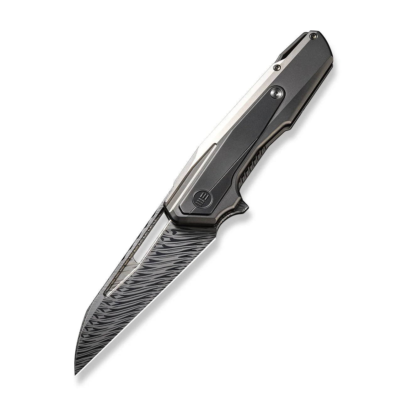 WEKNIFE Falcaria Flipper & Thumb Hole Knife Titanium Handle (3.64" Damasteel Blade) WE23012B-DS1 - Image 3