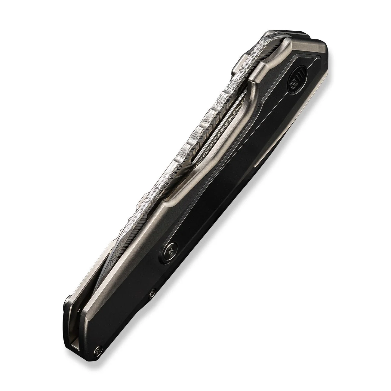 WEKNIFE Falcaria Flipper & Thumb Hole Knife Titanium Handle (3.64" Damasteel Blade) WE23012B-DS1 - Image 8