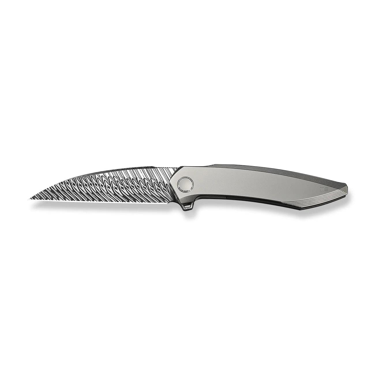 WEKNIFE Fluxor Flipper Knife Titanium Handle (3.98" Damasteel Blade) WE23071-DS1 - Image 4