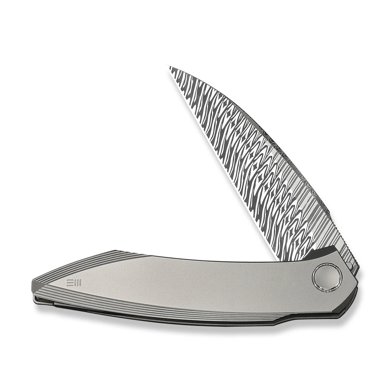 WEKNIFE Fluxor Flipper Knife Titanium Handle (3.98" Damasteel Blade) WE23071-DS1 - Image 5
