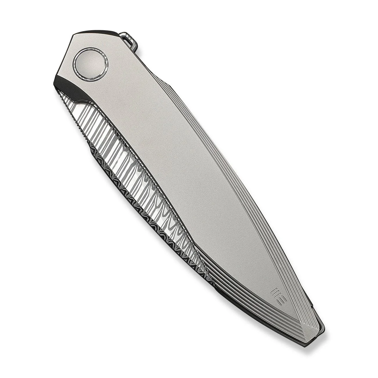 WEKNIFE Fluxor Flipper Knife Titanium Handle (3.98" Damasteel Blade) WE23071-DS1 - Image 6