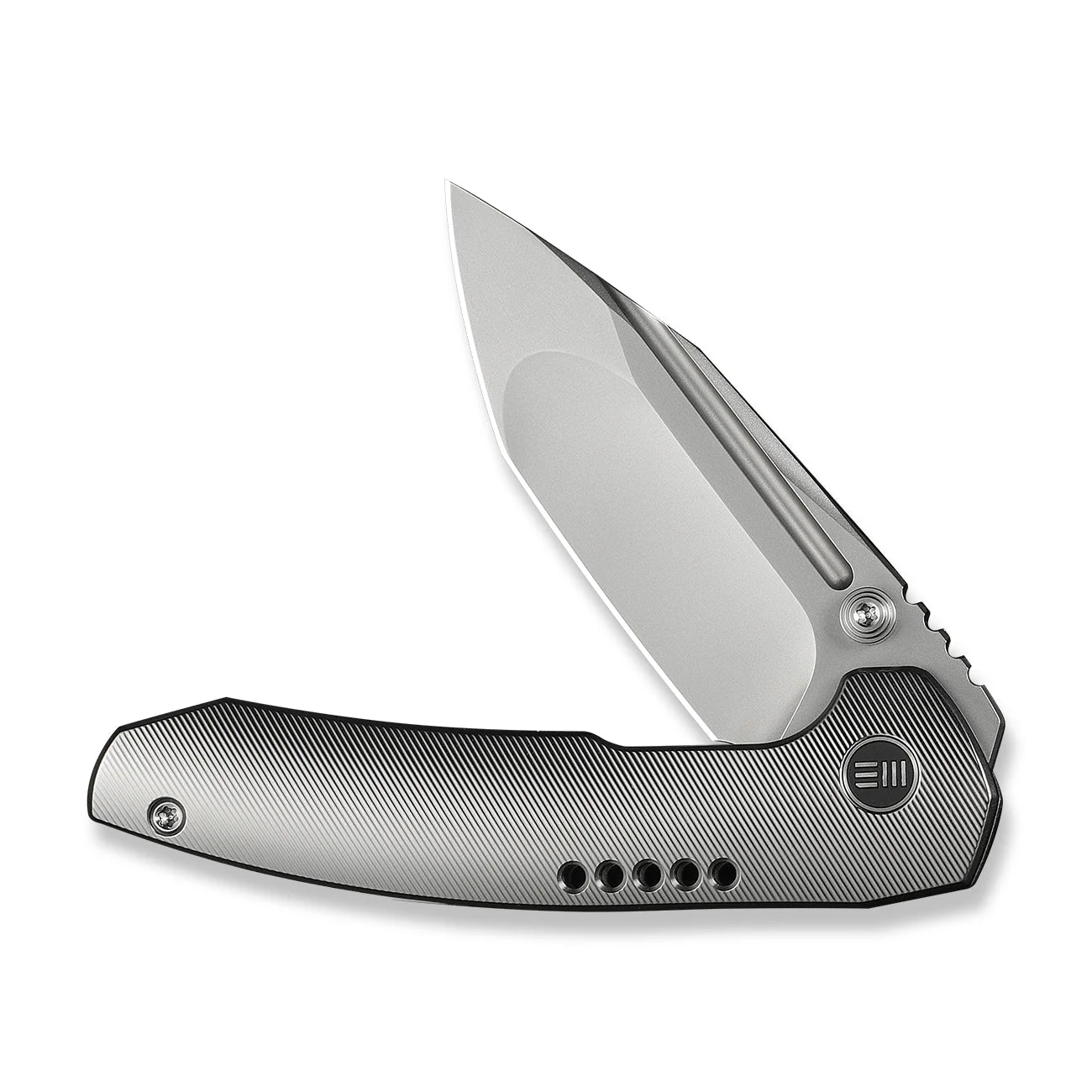 WEKNIFE Micro Trogon Thumb Stud Knife Satin Polished Titanium Handle (2.68" Polished Bead Blasted Bohler M390 Blade) WE24043-2 - Image 5