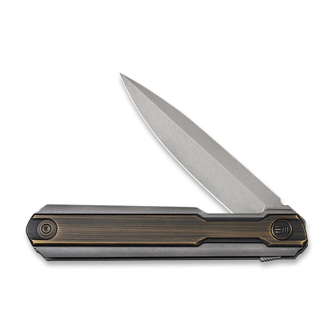WEKNIFE Peer Flipper Knife Titanium & Brass Handle (3.46" CPM 20CV Blade) 2015E - Image 4