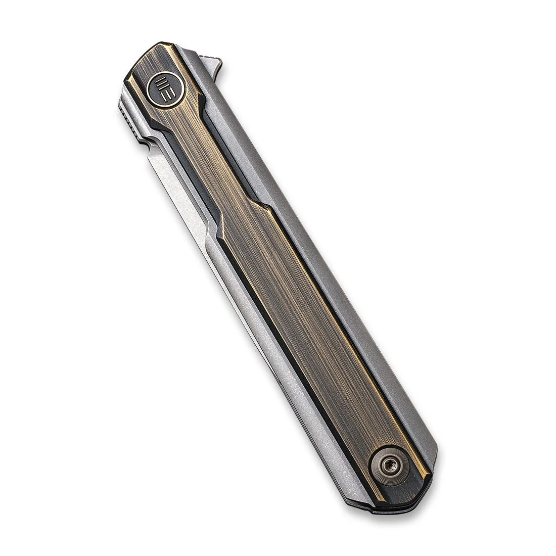 WEKNIFE Peer Flipper Knife Titanium & Brass Handle (3.46" CPM 20CV Blade) 2015E - Image 5