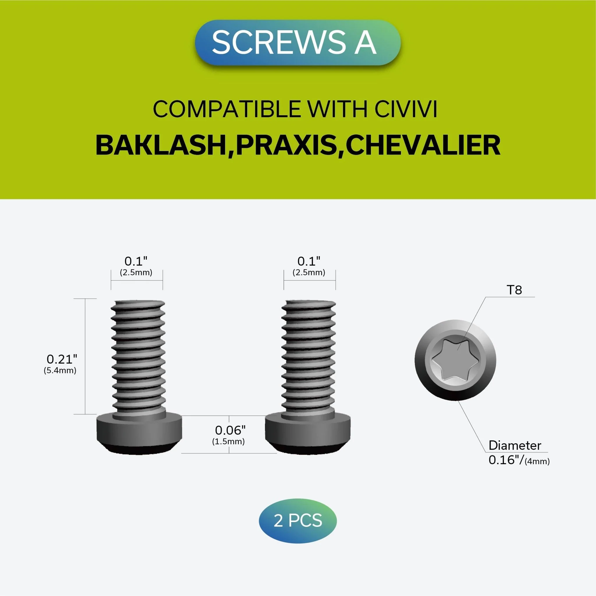 Titanium Pocket Clip with 6PCS Titanium screws T001D - Image 3