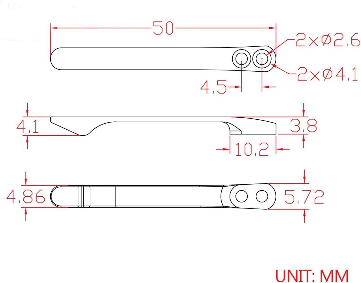 Titanium Pocket Clip with 6PCS Titanium screws T001D - Image 6