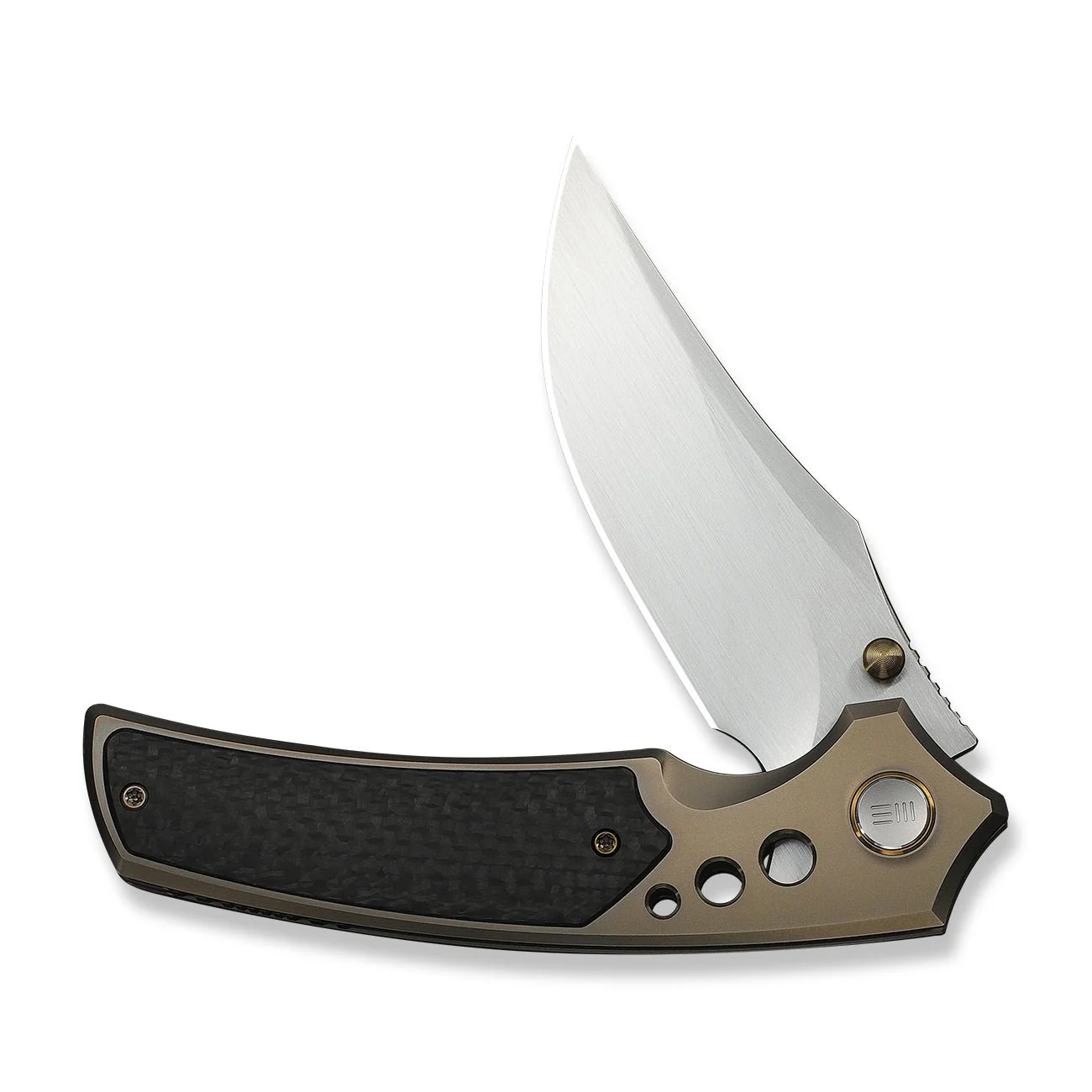 WEKNIFE Skynix Flipper & Thumb Stud Knife Titanium & Carbon Fiber Handle (3.7" M390 Blade) WE24087-3 - Image 5