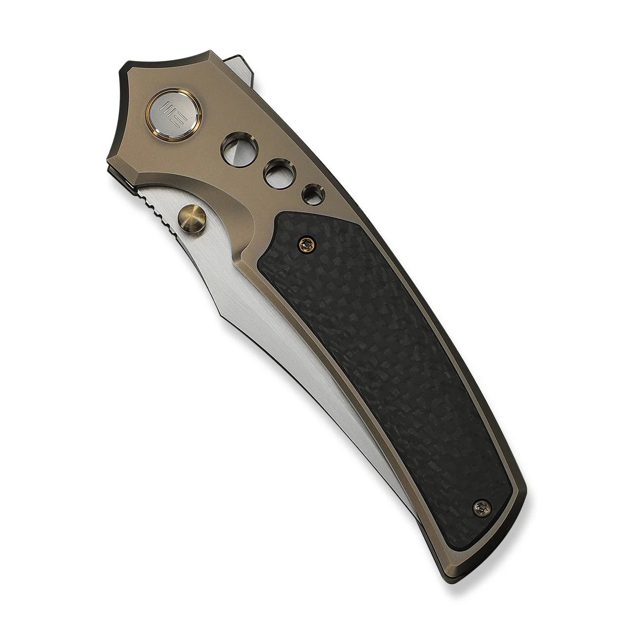 WEKNIFE Skynix Flipper & Thumb Stud Knife Titanium & Carbon Fiber Handle (3.7" M390 Blade) WE24087-3 - Image 6