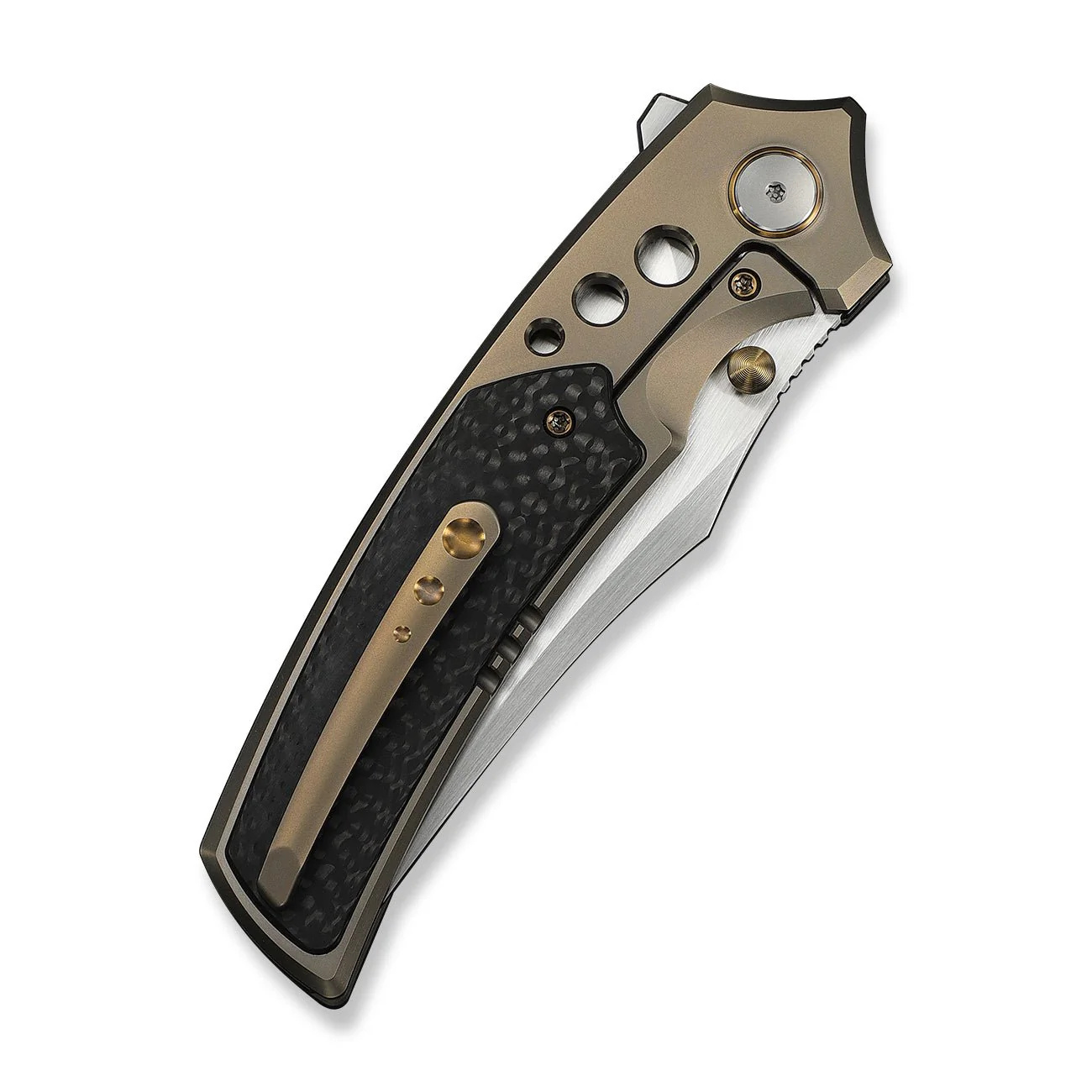 WEKNIFE Skynix Flipper & Thumb Stud Knife Titanium & Carbon Fiber Handle (3.7" M390 Blade) WE24087-3 - Image 7