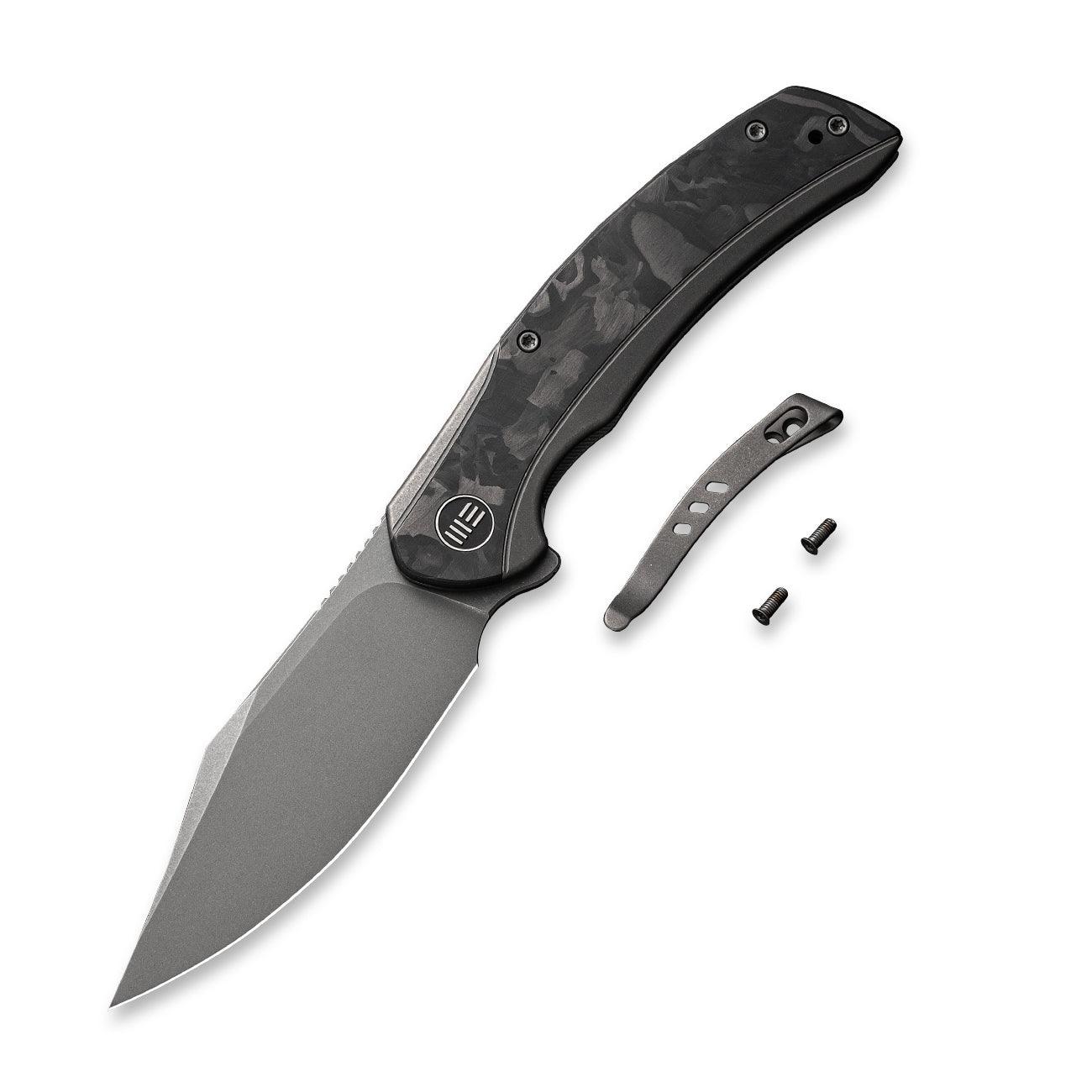 WEKNIFE Snick Flipper Knife Titanium & Carbon Fiber Handle (3.47" CPM 20CV Blade) WE19022F-2 - Image 9