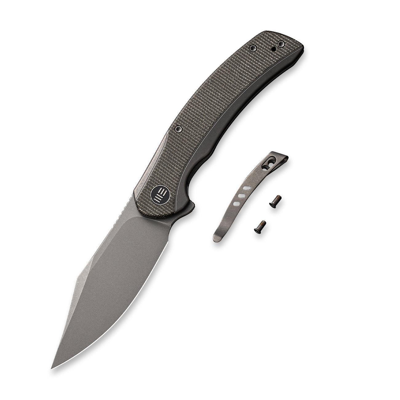 WEKNIFE Snick Flipper Knife Titanium & Micarta Handle (3.47" CPM 20CV Blade) WE19022F-5 - Image 9