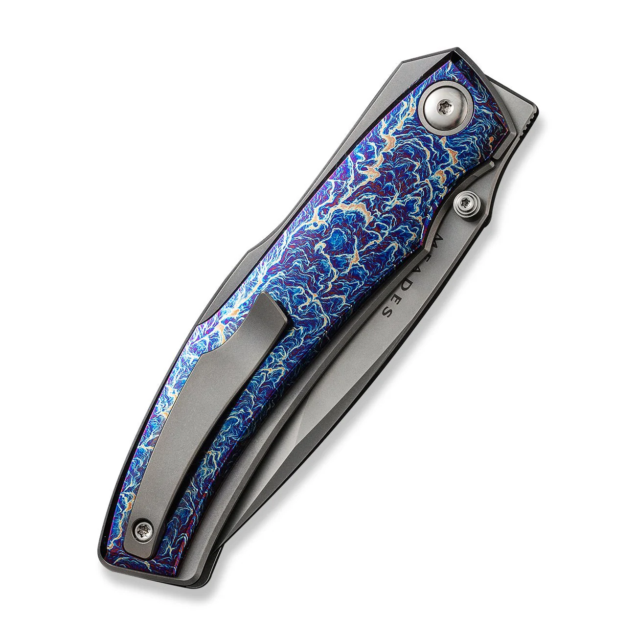 WEKNIFE Swordfin Front Flipper & Thumb Stud Knife Titanium Handle (3.28" CPM 20CV Blade) WE23067-1 - Image 7