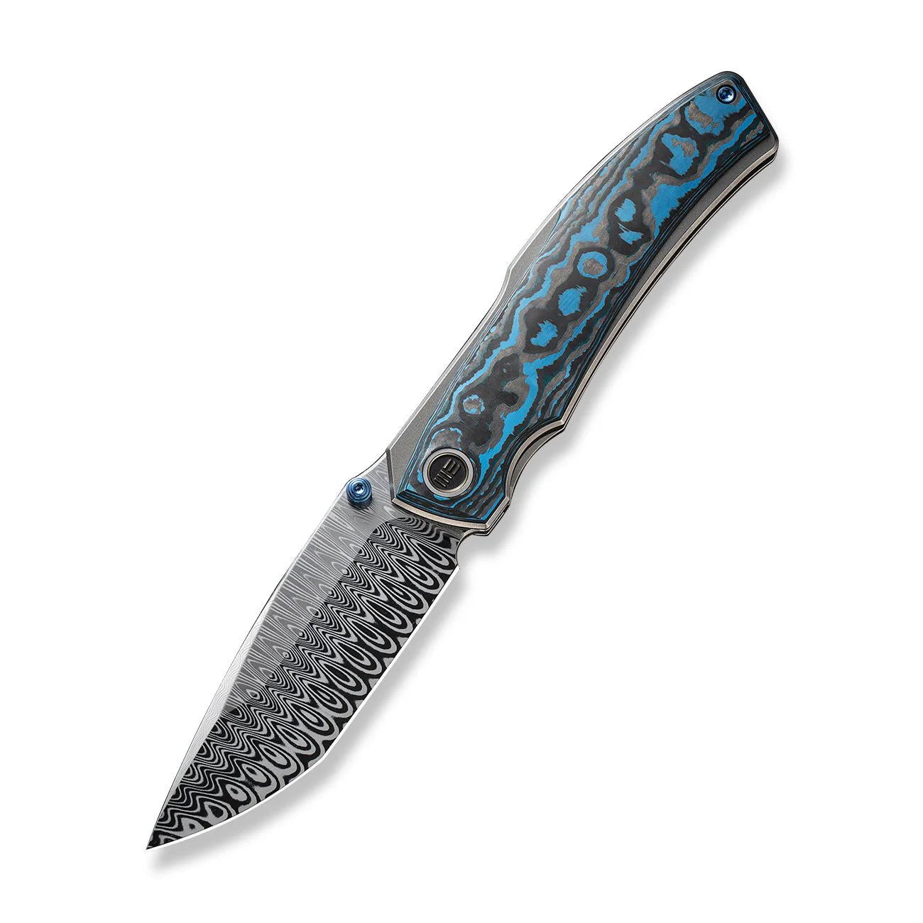 WEKNIFE Swordfin Front Flipper & Thumb Stud Knife FatCarbon Fiber Handle (3.28" Damasteel Blade) WE23067-DS1 - Image 3