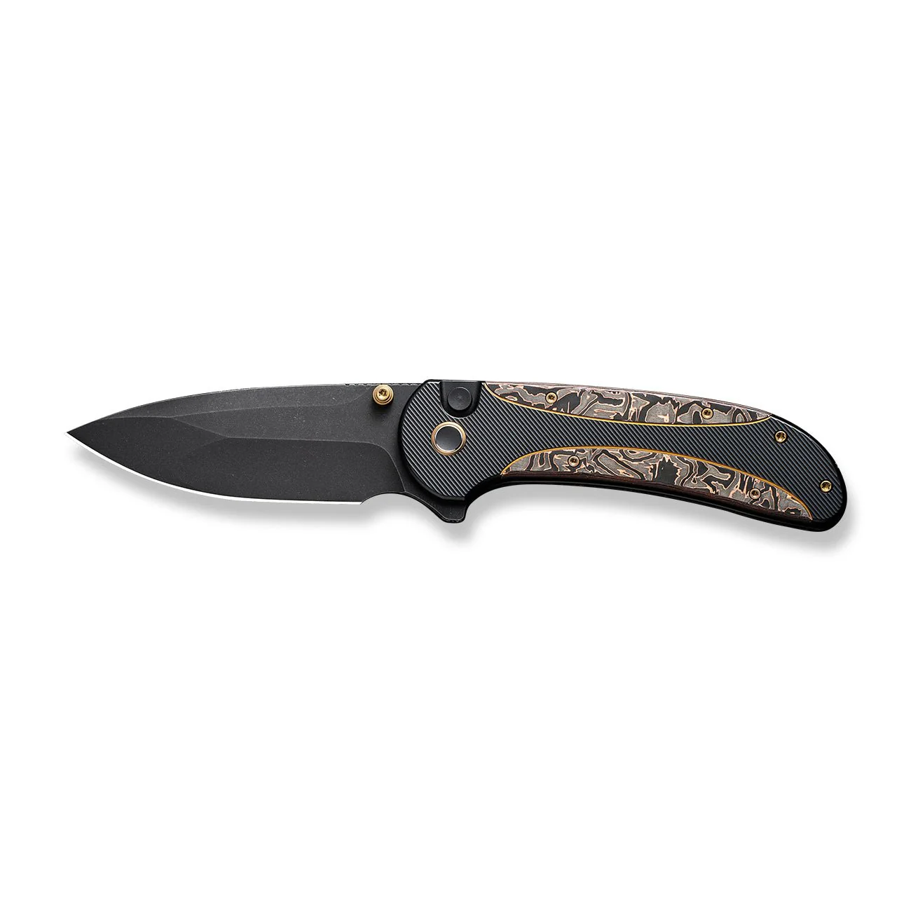 WEKNIFE Zizzit Flipper & Thumb Stud & Button Lock Knife Titanium & Carbon Fiber Handle (3.8" CPM 20CV Blade) WE23031-1 - Image 4